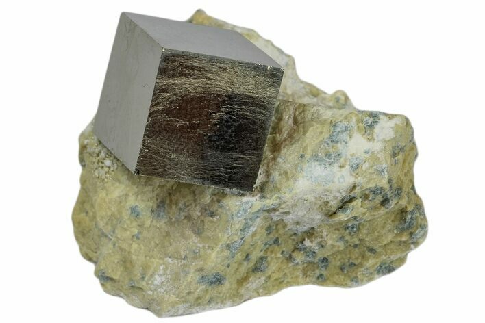 Natural Pyrite Cube In Rock - Navajun, Spain #168445